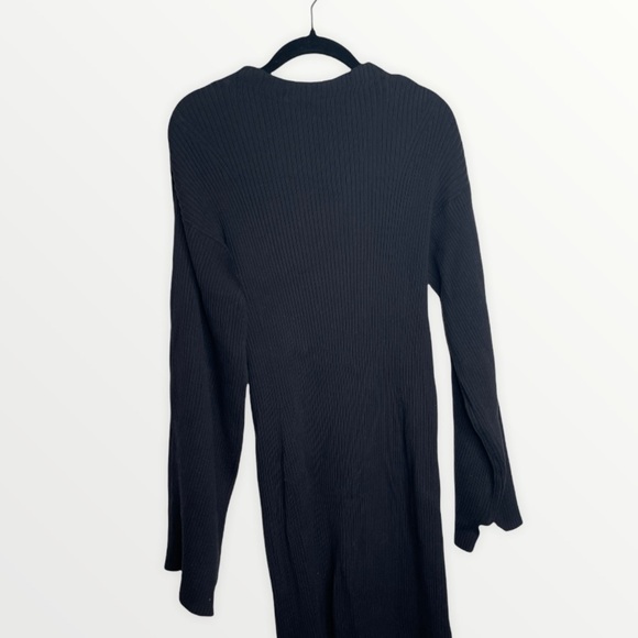 NEW & OTHER STORIES Square Back Tie Black Ribbed Midi Sweater Dress,  Size Small - Picture 4 of 6